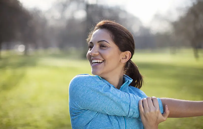 woman stretching for exercise